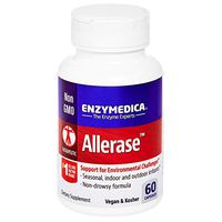 Enzymedica, Allerase, Non-Drowsy Enzyme Supplement to Help Relieve Seasonal Mucus Buildup, Vegan, Kosher, 60 Capsules (60 Servings) (FFP)