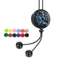 RoyAroma Diffuser Necklace Essential Oil Diffuser Necklace Pendant Stainless Steel Locket,Adjustable Diffuser Necklace for Women and Girls with 12pcs Felt Pads