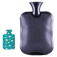 Safe Hot Therapies Warm Hands PVC Hot Water Bottle with Detachable Cloth Cover 2.0 Litre(Black)