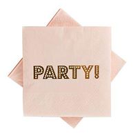 Pink Party Cocktail Napkins 100 Counts 3-Ply 5'' Rose Gold Foil Paper Napkins for Birthday Party Decorations Graduation Bridal Shower Wedding Weekend Party Anniversary Valentine's Day