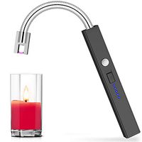 Candle Lighter, Rechargeable Electric Arc Lighter with LED Battery Display and Flameless Windproof Triple Safety Long Lighter for Camping BBQ Stove Cooking Kitchen Fireworks