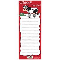 Udderly Important Things Magnetic Animal Print Notepad by LazyOne | 50 Easy Tear Off Sheets Of Paper (ONE SIZE)
