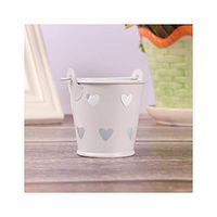 Mini Metal Bucket Heart Shape Hollowed Tin Candy Box Buckets Wedding Party Souvenir Gift Pail Tinplate Candy Color 6 * 5.5cm 10pcs,White