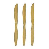 Fun Express - Metallic Gold Plastic Knives (50 Pc) - Party Supplies - Solid Tableware - Cutlery - 50 Pieces