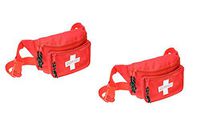 Dealmed Lifeguard Fanny Pack with Logo, E-Z Zipper Design and 3 Pockets, Red (2 Pack)