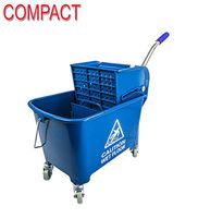 Compact Mini Mop Bucket w/Side Press Wringer 17 QT Yellow, Blue & Green by janiLink (Blue)