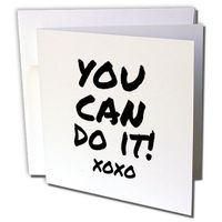 3dRose Greeting Cards, 6 x 6 Inches, Pack of 6, You Can Do It Xoxo, Words of Encouragement (gc_195620_1)