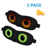 3D Sleep Eye Mask Funny Blindfold with Angel Eye Labeling & Ear Plugs Ultra Lightweight Eyeshade for Men Women Kids Plane Travel Nap Night Sleeping