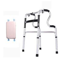 F&T Walker, Elderly Crutches, Assisted Walkers, Disabled Walker Armrests Walking Old Walker Booster (Color : Silver)