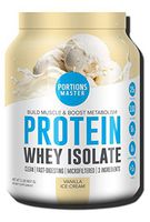 Portions Master Cold-Processed, CFM 100% Whey Protein Powder. All-Natural Fast-Digesting Sweetened with Stevia (Vanilla Ice-Cream, 2 LB)