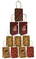 Christmas Small Gift Bags Kraft, 10 Pack