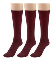 Silky Toes 3 or 6 Pk Men's Diabetic Non-Binding Cotton Dress Socks, Multi Colors Also Available in Plus Sizes… (9-11, Burgundy - 3 Pairs)