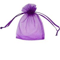 ATCG 50pcs 8x12 Inches Large Drawstring Organza Bags Decoration Festival Wedding Party Favor Gift Candy Toys Makeup Pouches (Purple)