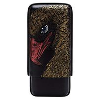 Jia He Cigar Box Cigar Box, Cigar Leather Case Cigar Set Cigar Box Moisturizing Set Portable 3 Sticks Black @@ (Size : 9.3x3.5x18cm)