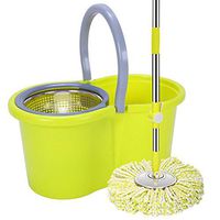 Microfiber Mop With Bucket Spin Mop Home Cleaning System By Floor Mop With Bucket Hardwood Floor Cleaner For Kitchen Bathroom Living Room (Color : Green, Size : 46x25x24m)