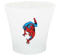 NEW! 3 Gallon Oval Shaped Wastebasket in a Clear Plastic Finish that Features Your Choice of a Novelty Theme Logo and a Free Trash Can Liner! (Spiderman)