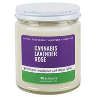 Cannabis Lavender Rose Aromatherapy Candle - Energy Healing Terpenes - Promotes Confidence and Stress Relief