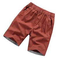 STORTO Mens Sports Shorts Summer Solid Fashion Casual Workout Fit Breathable Pockets Cargo Shorts Orange