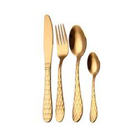 Big Sale! Dinnerware Set, Iuhan 4PCS Set Stainless Steel Upscale Dinnerware Flatware Cutlery Fork Spoon Teaspoon (Gold)
