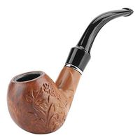 Tobacco Wood Pipe, Brown Classic Durable Smoking Pipe  Smoking Carve Pattern Tobacco Cigarette Cigar Pipe Resin Pipe