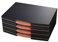 Visol Gerard Black Polished Wood Humidor with Free Laser Engraved Metal Plate (Roman Monogram)