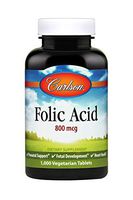 Carlson - Folic Acid, 800 mcg, Provides Important Prenatal Support, 1000 tablets