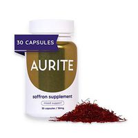 Saffron Supplement | Stress Management, Herbal Mood Support, Long-Term Memory, for Women & Men. 30 Count, Vegetarian Friendly, Non-GMO, Gluten-Free, Soy-Free. High Quality Saffron Extract, by Aurite