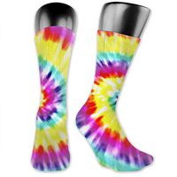 YongColer Men Women Unique Tie Dye Art Socks Novelty Fashion Mid-Calf Crew Socks Comfortable Warm High Ankle Compression Socks for Home Work Athletic Outdoor Activities