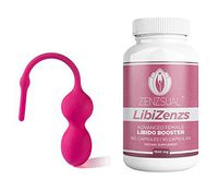 Zenzsual Kegel Exercise Kit: VagiYoga Smart Trainer for Pelvic Floor + Free App + Libizenzs Libido Booster for Sexual Desire and Energy with Maca (90 Capsule,s 1500 mg) – Training Set for Women