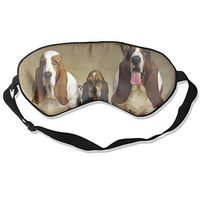 Silk Sleeping Mask Eye Basset Hound Three Dogs Lightweight Soft Adjustable Strap Blindfold For Night's Sleep Nap Travel Eyeshade Men And Women