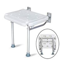 Shower Bench Seat, Wall Mount Fold Away Bath Chair Shower Seat Bench with Adjustable Legs, in Helping The Elderly, Pregnant Women and The Disabled take a Bath