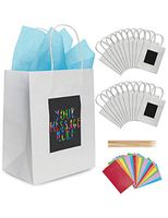 Purple Ladybug 24 White Gift Bags with Tissue Paper & Scratch Paper Panel for Customization! Unique Bulk Gift Bags with Handles - Great as Small Gift Bags, Party Favor Bags, Kraft Paper Bags, More!