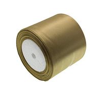 ATRibbons 25 Yards 3 Inches Wide Satin Ribbon Perfect for Wedding Satin Chair Sash and Gift Wrapping (Old Gold)