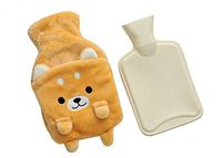 Happy Lily Medium Size Classic Rubber Hot Water Bottle with Cute Fleece Cover, Perfect for Quick Pain Relief and Comfort, 1 Liter - Best Gift for Christmas