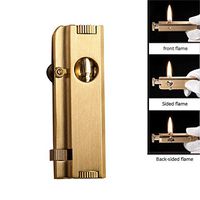 Wheel Kerosene Lighter,Vintage Trench Lighter Pure Copper Creative Brass Cigarette Lighter for Collection Decorative Gift