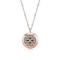 Mesinya Rose Gold Color 316L S.Steel Essential Oils Aromatherapy Diffuser Locket Necklace 20'' Chain (Vintage Cross 1'')