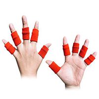 Busy Mom 10pcs Summer Finger Sleeves Sport Elastic Arthritis Trigger Braces Knuckle Compression Protector Prevent Calluses (red)