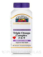 21st CENTURY Omega 3-6-9 Complex ENTERIC Coated 90 Softgels