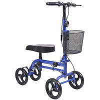 Knee Scooter, Give Me Steerable Knee Walker Crutch Alternative with Basket and Dual Hand Brake (Blue)