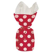 Unique Party Polka Dot Cello Party Bags (Pack Of 20) (One Size) (Red)