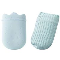 Classic Rubber Transparent Hot Water Bottle with Knit Cover -500ML Hot Water Bottle Winter Warm Rubber Bag Knit Covers Relaxing Warmer-Gift for Christmas, Valentine's Day(12 X 18 X 5 cm, Blue)