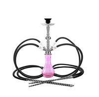 New 4 hose 20" Pink Hookah shisha nargila bar narguile nargile glass Vase + bowl