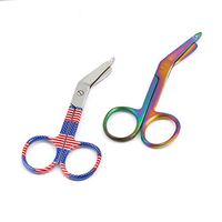 LAJA IMPORTS 2pcs- 3.5" German Grade EMT Lister Bandage Scissors Nurse Shears USA Flag & Multi-Colored