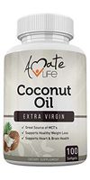 Coconut Oil Capsules Made with Organic Pure Extra Virgin Coconut Oil High Source of MCT Cold Pressed for Men and Women Made in USA 1000mg 100 Count by Amate Life
