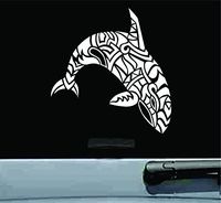 JS Artworks Tribal orca Whale Vinyl Decal Sticker (White)