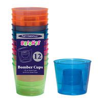 Set of 12 4oz Neon Blacklight Reactive 4oz Bomber Cups