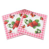 UPKOCH 20pcs Creative Strawberry Printed Napkin Disposable Paper Napkins Party Supplies for Party Banquet Daily Use