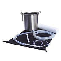 Super Quality Surgical Steel Grade Enema Bucket Kit with Platinum Cured Silicone Tubing - 2 Quart Capacity with Shower Suspension - BPA, Phthalate Free Components and Enema Sheet (Only Kit)