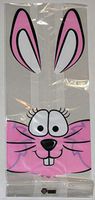 tkcathyschaos lot 20 Pink Easter Bunny Rabbit Cello Clear Goody Bags Candy Gifts Treats 5x11