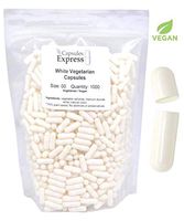Capsules Express- Size 00 White Empty Vegan Capsules 1000 Count - Kosher and Halal Certified - Gluten-Free Vegetarian/Vegetable Pill Capsule - DIY Powder Filling